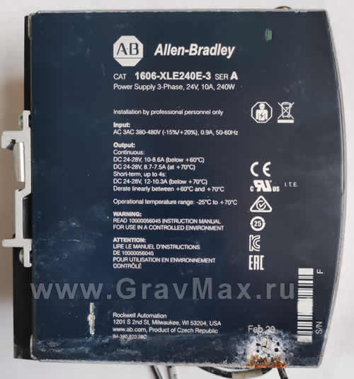 Allen-Bradley 1606-XLE Блок питания 1606-XLE240E-3 DC 24В 10А для ремонта лазеров