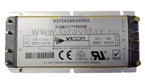 V375A28E400BG Vicor DC-DC преобразователь 375В 28В 400Вт Datasheet