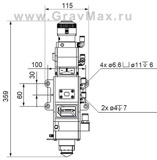Raytools BT240S Инструкция 3.2 Габаритные и присоединительные размеры.