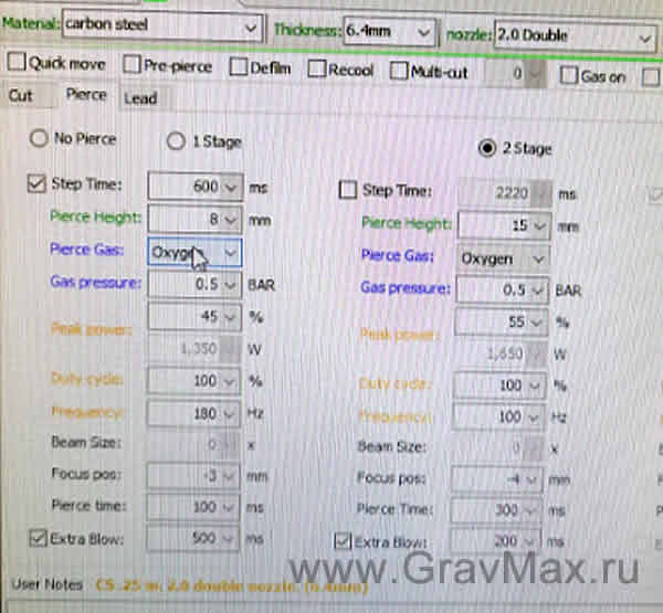 Режим лазерной резки Углеродистая сталь 6мм Лазерный источник 3000Вт CypCut