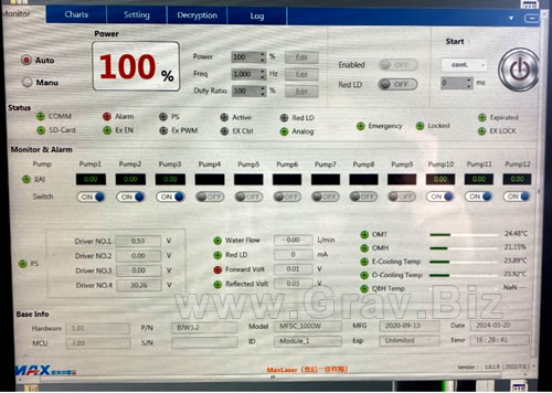 Станок лазерной резки с источником Maxphotonics Max 1000Вт выдает ошибку Alarm Forward Voltage