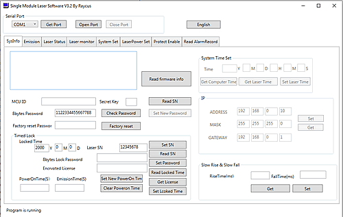 Raycus Single Module Laser Software V3.2 Программа диагностик лазерных источников