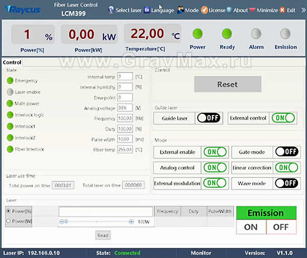 Raycus Как включить Внешний режим управления External Control Fiber Laser Control LCM399