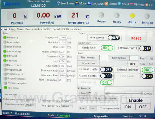 Raycus Fiber laser Control LCM4100 V1.32 программа мониторинга и управления лазерным источником