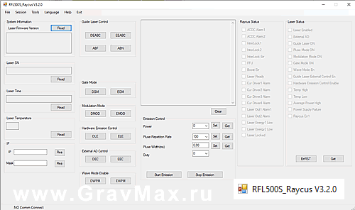 Raycus RFL5005 C500S-ST-0654-V3.2.0 Программа диагностики лазерных источников