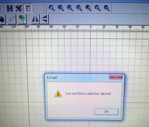 Лазерный маркер ошибки EzCad2 Can not find a valid lmc device! Filed to open lmc driver