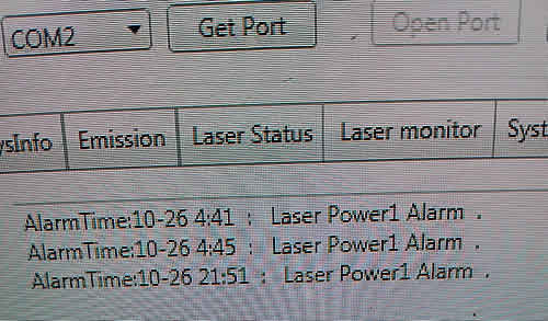 Лазер Raycus станка лазерной резки выдает ошибку Laser Power1 Alarm