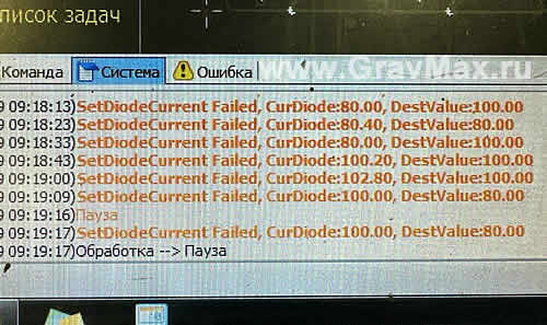 CypCut Ошибка при пробитии Set Diode Current Failed, CurDiode:80.00 